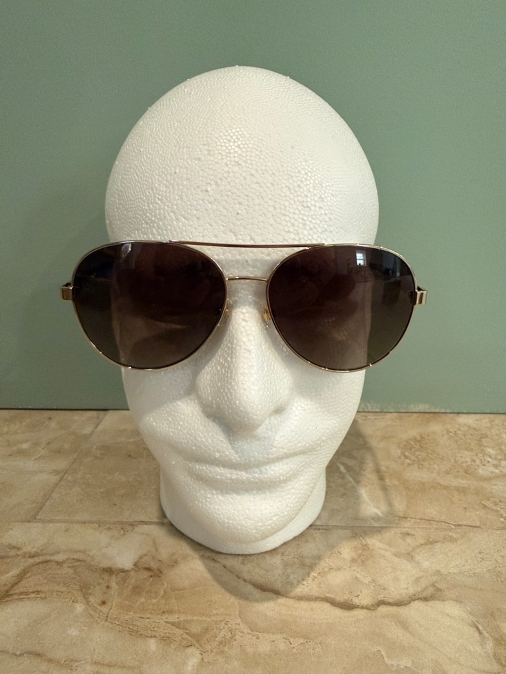 Silver Frame Brown Lens Aviator Sunglasses
